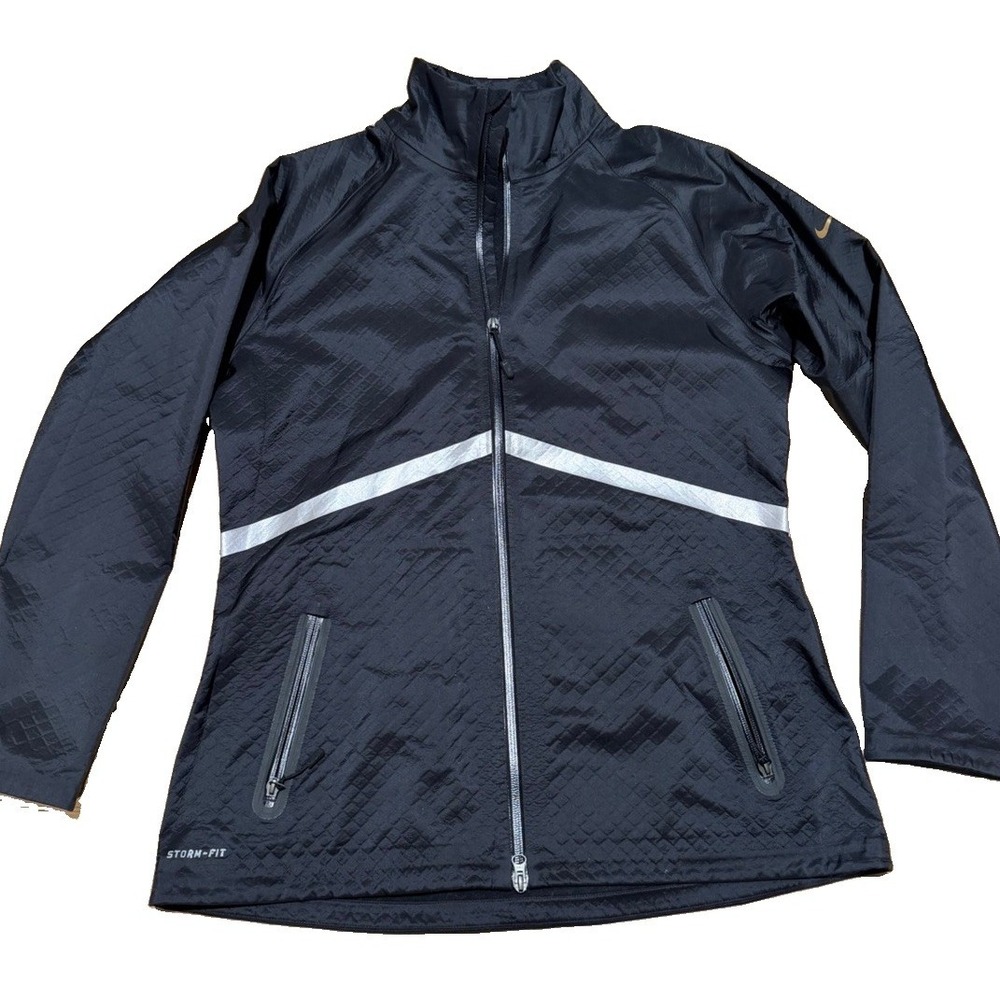 Nike Storm-FIT 5 Women's Black Full Zip Jacket Size L Reflective Golf Running